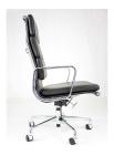 Full Genuine Leather Ergonomic Computer Chair , Black Comfortable Modern Office