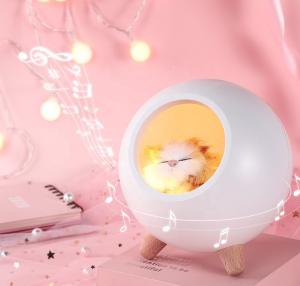 China 1200mAh 5V Cat Night Light Lamp USB Charging with Bluetooth Speaker factory