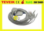 Banana 4.0 pulg Nihon Kohden One-piece 10 leads ECG/EKG Cable with DB 15pin for