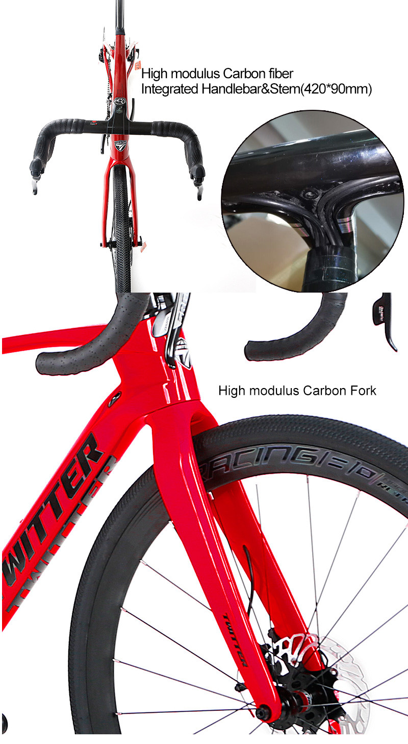 TWITTER T900 Carbon Fiber Road Bike Gravel Carbon Bike With Hydraulic Disc Brake