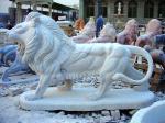 Granite Travertine Large Lion Statue Stone Carving Sculpture