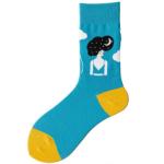 Custom Seamless Plain Knit Happy Colored Cotton Crew Socks Men