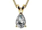 Pear Cut 0.84ct 14k Gold Necklaces With 8×5mm Vintage Pendant
