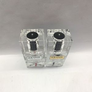 clear Glass 25ml Luxury Perfume Bottles With Rectangle Arcylic Cap
