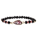Handmade Gallstone Faceted Beads Bracelets With Gold Plated Irregular Crystal