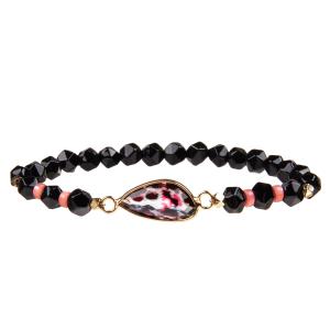 China Handmade Gallstone Faceted Beads Bracelets With Gold Plated Irregular Crystal factory
