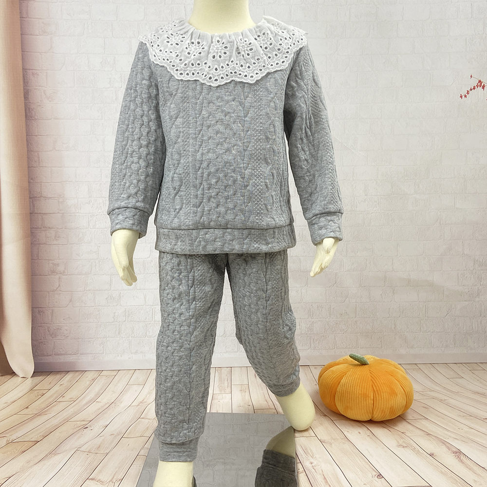 Autumn Children Clothing Sets Casual Long Sleeve Long Pants Suit Ruffle Neck Kids Clothing Sets for Girls 3 to 7 Years