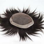 Fine mono in middle with NPU around men hair replacement