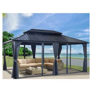 China Tempered Glass Roof Portable House With Powder Coated Smooth Finished Aluminum Frame factory