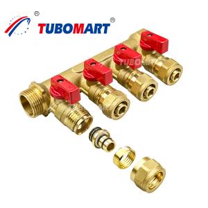 China Brass Pex Distribution Manifold 1/2 Inch Under Floor Heating Manifold factory