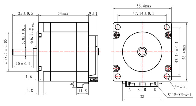 NEMA 23 Closed Stepping Motor 1.2N.m 57×57×54mm For CNC Machine Tool