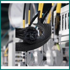 China 3-70mm PET Expandable Braided Cable Protective Sleeve For Wire Wrapping factory