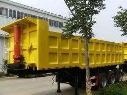 China 3 Axles Used Truck Trailers , Used Tipper Trailer With 45 Ton Payload factory