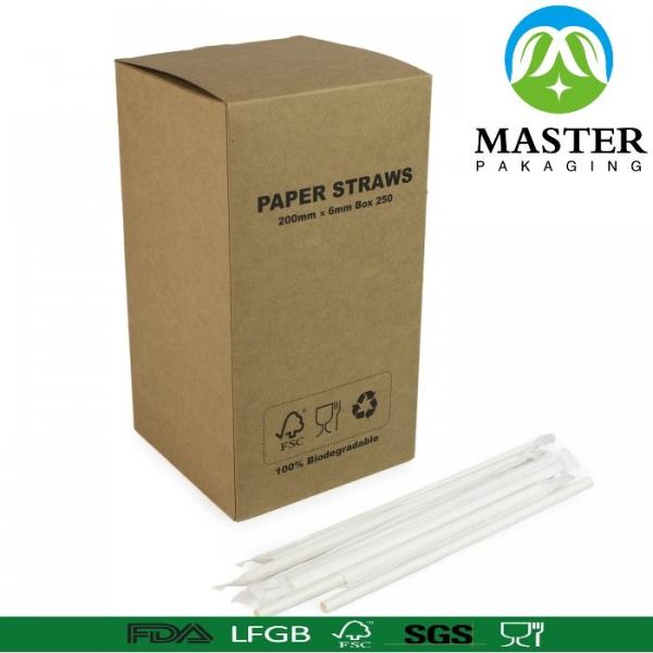 Biodegradable drinking Paper Straws with kraft box packed