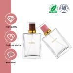 50ml Transparent Glass Clear Rectangle Bottle With Transparent Lid For Cosmetic