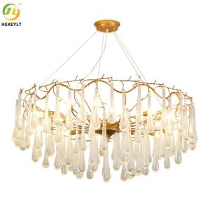 China E14 Sturdy Iron And Glass Led Luxury Gold Chandelier For Indoor Decoration factory