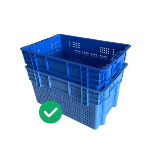 China 60x40 Warehouse Plastic Crates Seafood Dynamic Load 50Kg Stackable factory