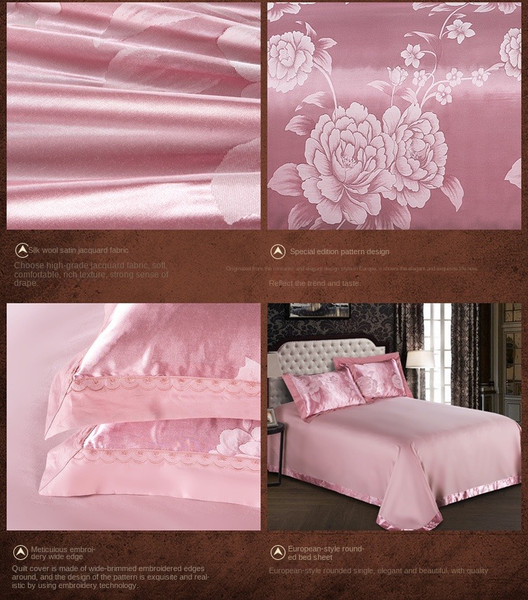 Cotton European Style Bedding Set 3 4 6 7 Piece Satin Sheet Pillow Case Duvet Cover