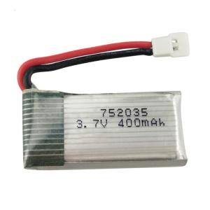 China High Discharge Rate 752035 3.7V 400mAh Drone Battery Pack factory
