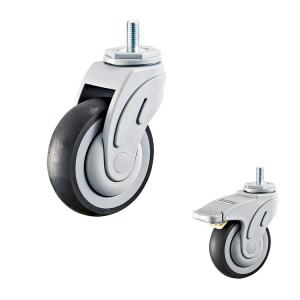 China TPR 5 Inch Threaded Stem Casters , 135kg Loading Hospital Bed Caster Wheel factory