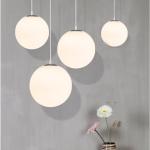 Milt White 240V Diameter 35 / 40 / 50cm Glass Globe Pendant Light