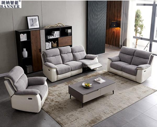 BN Electric Reclining Leather Sofa Living Room Single Double Three Seats