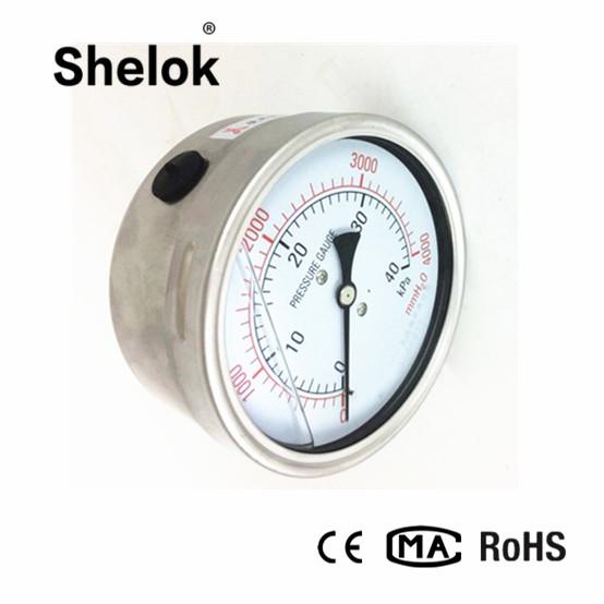 Stainless steel kpa mmH2O 304SS copper dual scale micro vacuum capsule pressure