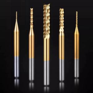 China TiN Coated PCB Corn Milling Cutter Tungsten Steel Alloy Carbide Corn Shaped End Mill factory