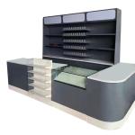 Conveyer Belt Supermarket Checkout Counter Cold Rolled Steel Cabinet Custom