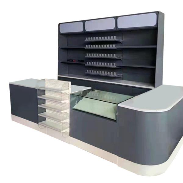 Conveyer Belt Supermarket Checkout Counter Cold Rolled Steel Cabinet Custom