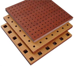 China Fire Resistant Perforated Wood Acoustic Panels Thickness 18mm / 15mm factory