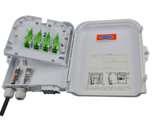 FTTH 8 Port Outdoor Fiber Distribution Box ABS material with SC adapter