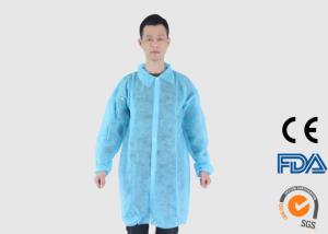 China Breathable Disposable Visitor Coats With Front Snap Button Closure factory