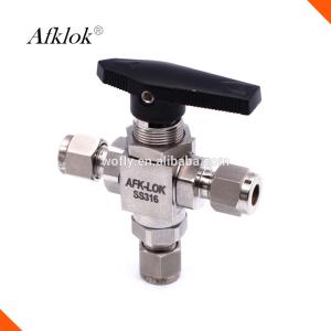 China High Pressure SS316 Three Way 6000 psi Gas Stainless Steel Ball Valve factory