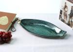 Embossed Vintage Fish Glass Plates , 33CM Hand Made Glass Fish Shaped Plates