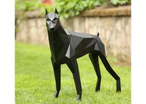 China Garden Decoration Dog Outdoor Fiberglass Sculpture, Fiberglass Doberman Statue factory