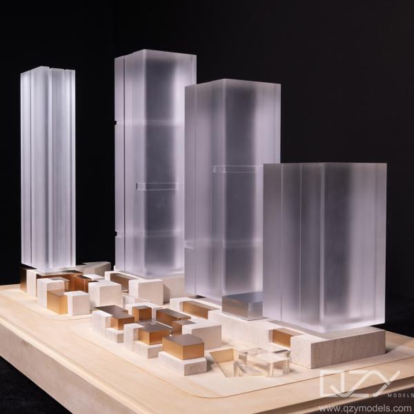 China 1:400 Scale Architectural Model in Acrylic Plexiglass with Conceptual Minimalism Style for Display factory