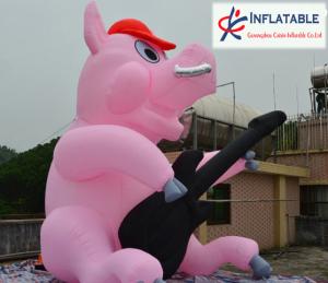 China outdoor inflatable big pig playing guita model for sale factory