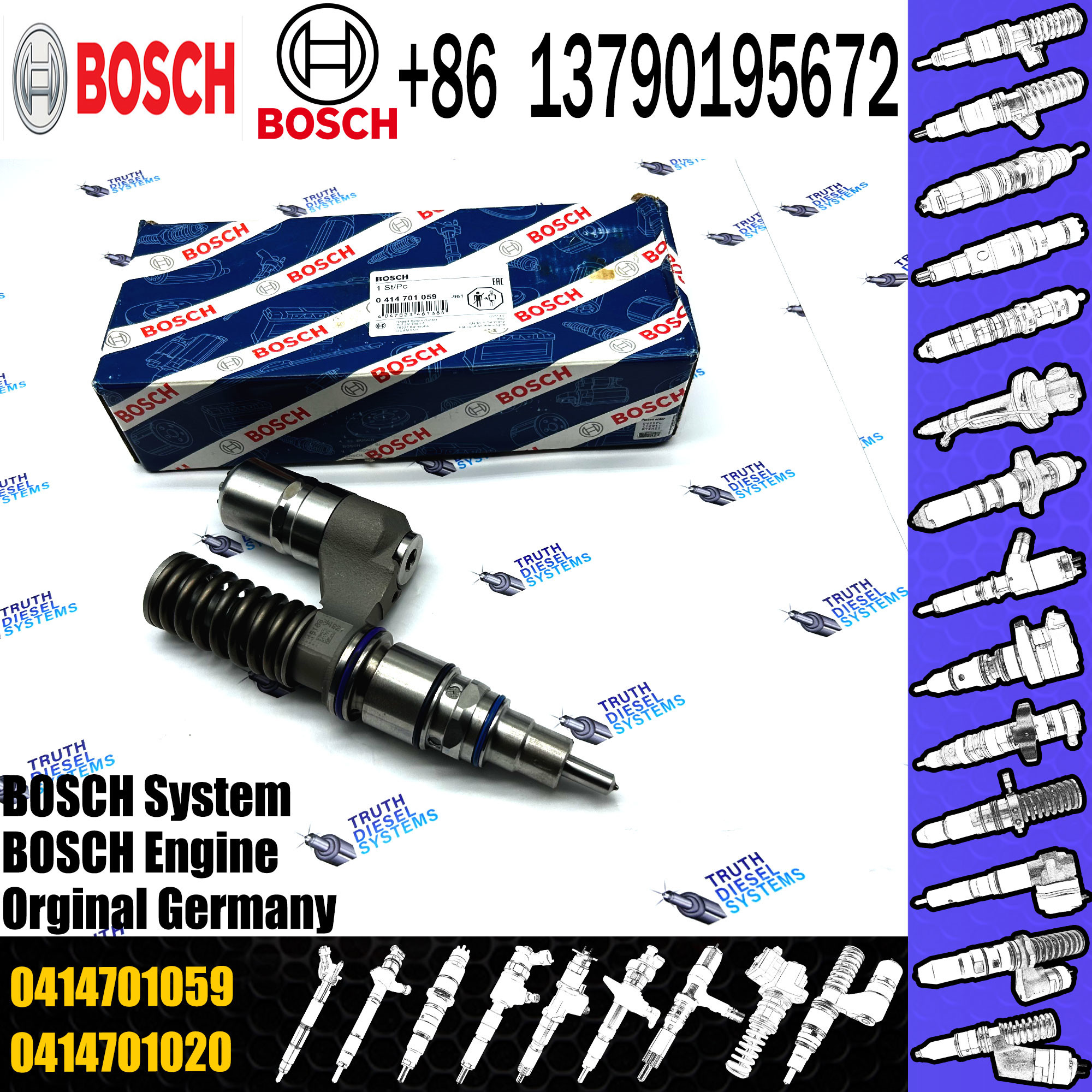 Common Rail Diesel Injector 1920420 0414701037 0414701059 For Scania Engine