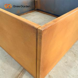 China SGS Farmhouse Rectangular Outdoor Metal Planter Raised Garden Bed For Vegetable factory