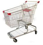 Heavy Duty Supermarket Carts Wire Unfolding Shopping Baskets On Wheels