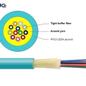 China GJFJH GJFJV Indoor Distribution Tight Buffer Fiber Optic Cable Kevlar Yarn 4/12 Core factory