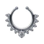 Flower Edge Titanium Nose Septum Ring False Nose Piercing Kit Gold Silver