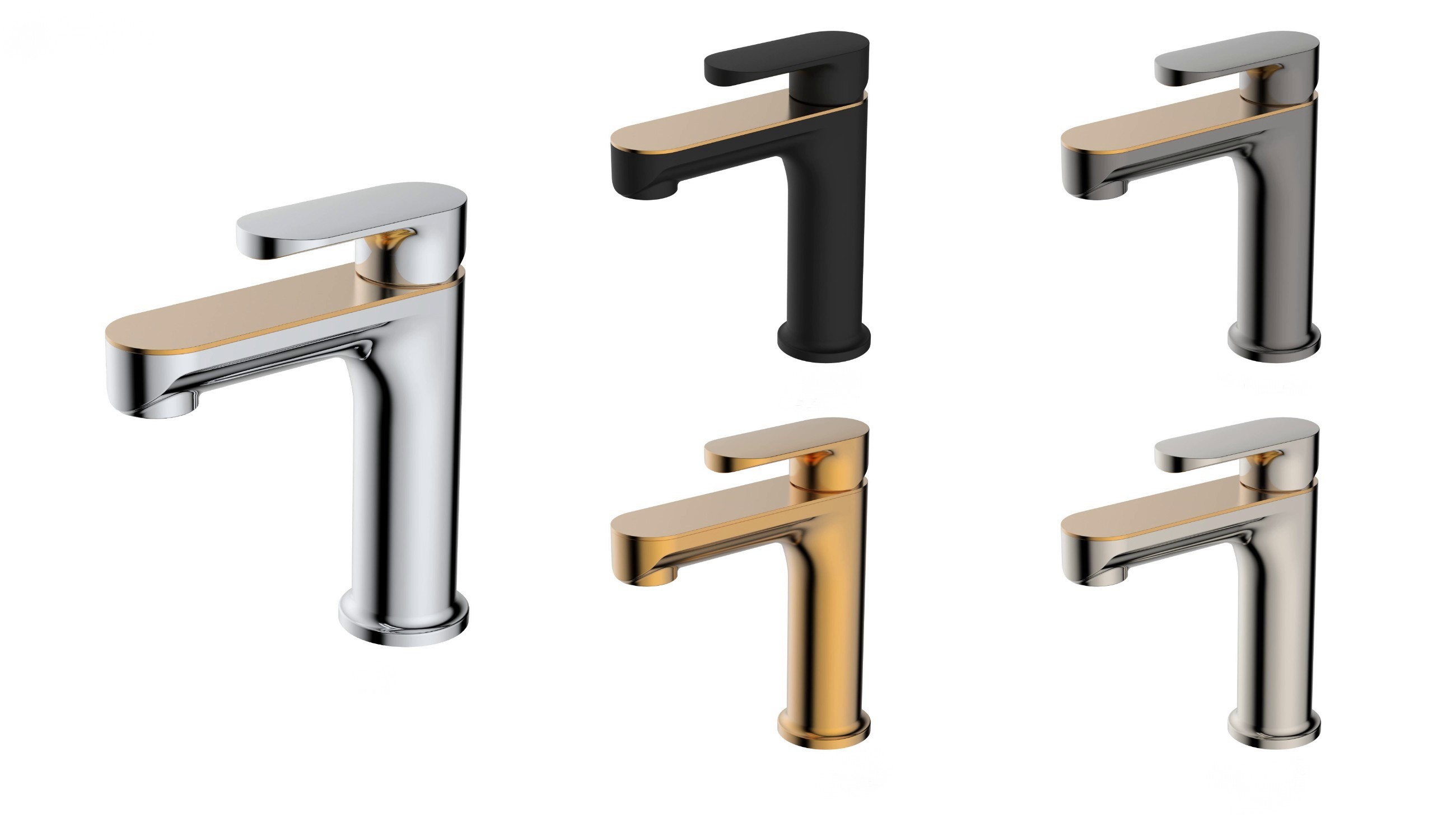 Ceramic Valve Core Hand Basin Taps Deck Mounted Single Handle