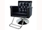 Royal Brown Salon Hair Styling Chairs Big Footrest Chrome with Round Base