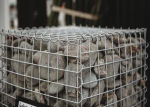 China Pvc Coating Zinc Wire Welded Mesh Gabions For Inner House Yard Decoration factory