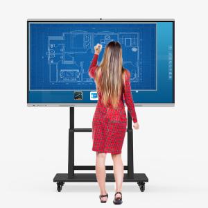 China Digital 75 Inch Smart Board , 4k Interactive Whiteboard Frosted Glass Material factory