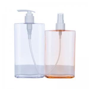 China 500ml Orange Plastic Refillable Shampoo Bottles For Shower Gel on sale