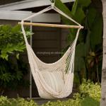 Outdoor Indoor White Rope Hammock Chair with Stand