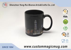 China Customized Heat Reactive Coffee Mugs , Porcelain Black Magic Cup factory